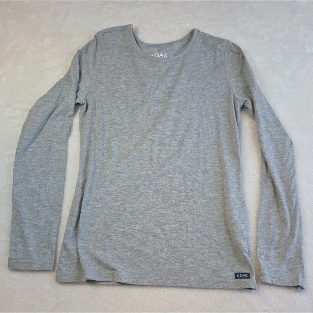 Adar Womens Comfort Long Sleeve T-Shirt Underscrub Tee Size Medium Gray